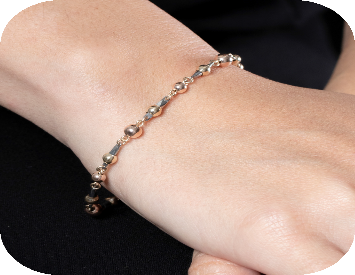 PULSERA ESPECIAL ORO LAMINADO ESTILO TRES OROS